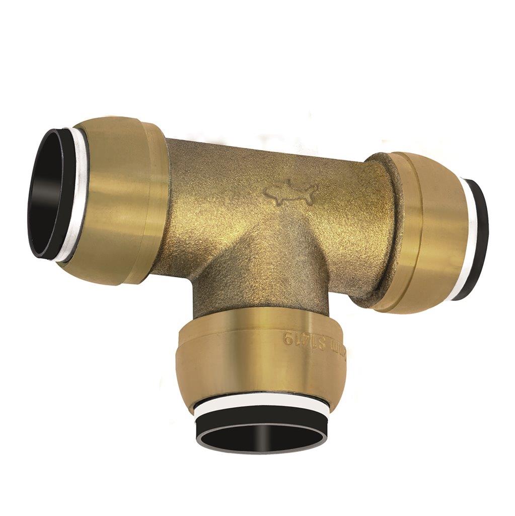 T-Verbinder, Messing, »sharkbite«, für Rohr-Außen-ø 22 mm - erhältlich bei ♡ HUG Technik ✓