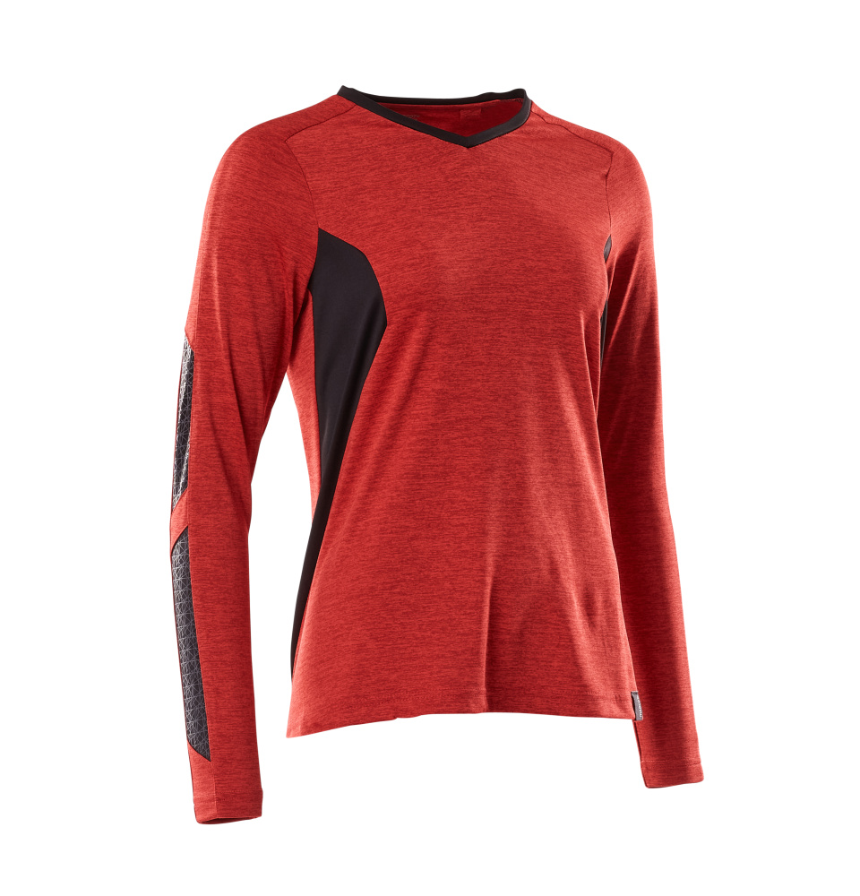 MASCOT® ACCELERATE T-Shirt, Langarm  Gr. 2XL/ONE, verkehrsrot meliert/schwarz - bei HUG Technik ✭