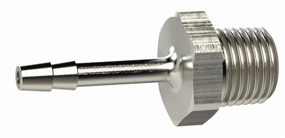 Einschraubschlauchtülle, R 1 1/2 AG, für Schlauch LW 32, Messing vernickelt - bekommst Du bei HUG Technik ♡