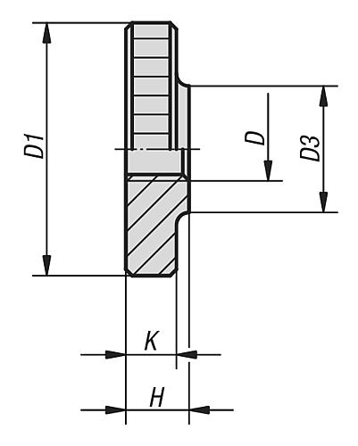 Rändelmutter M08 Automatenstahl - K0144.08 - bei HUG Technik ✭
