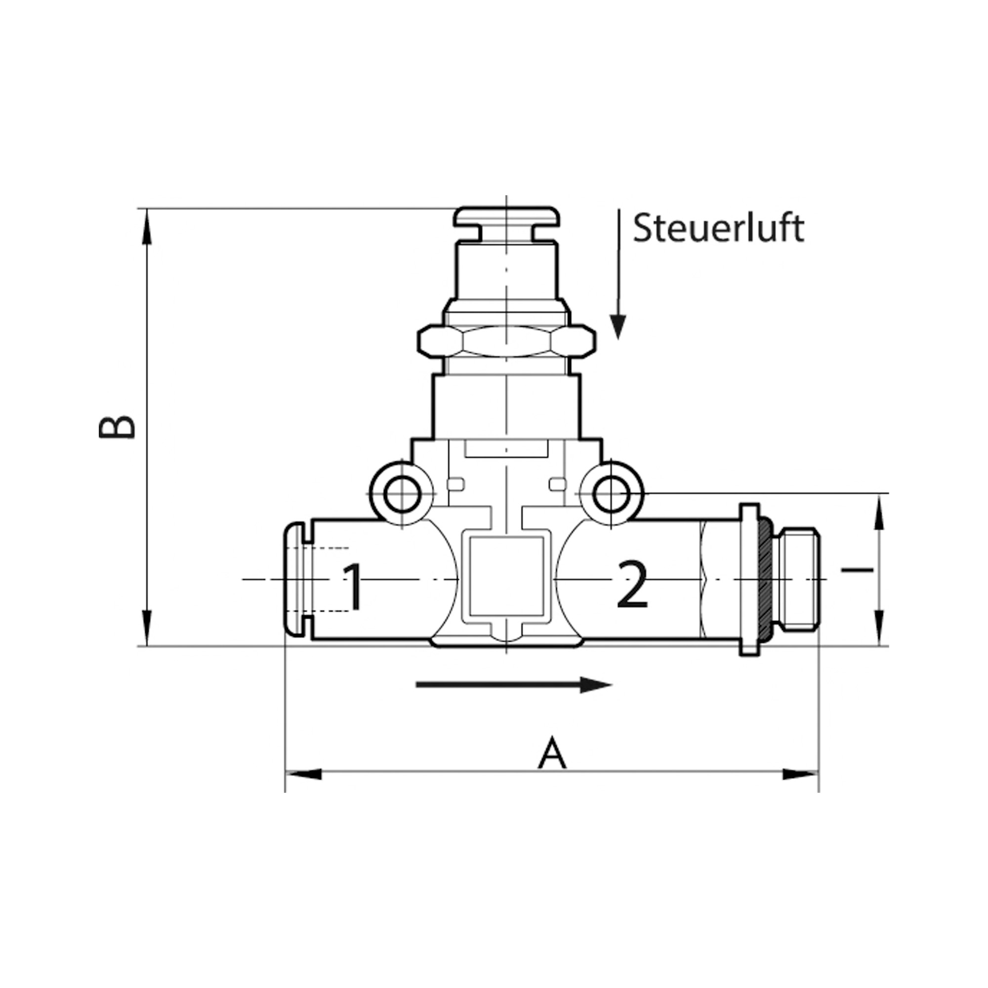 3/2-Wegeventil, pneum. NC, Schlauch - Gewinde, G1/4, Schl.8 - gibt’s bei HUG Technik ✓