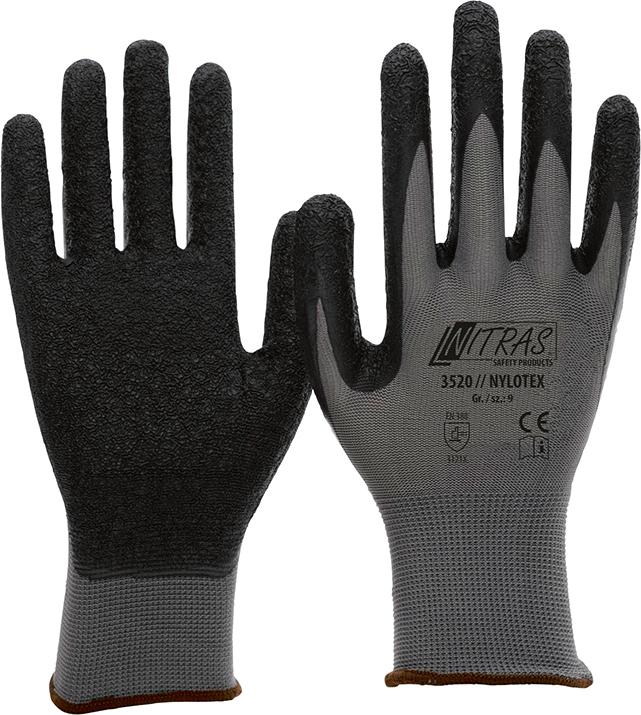 Nitras® Schutzhandschuh »Nylotex 3520«, grau-schwarz - erhältlich bei ♡ HUG Technik ✓