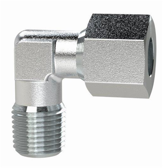 Winkel-Einschraubverschraubung, NPT 1/2 a., Rohr-Ø16, Stahl verzinkt - erhältlich bei ❣ HUG Technik ✓
