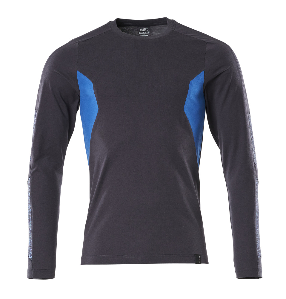 MASCOT® ACCELERATE T-Shirt, Langarm  Gr. 2XL/ONE, schwarzblau/azurblau - bei HUG Technik ✓