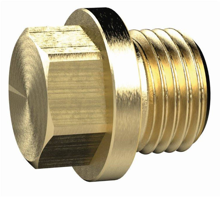 Verschlussschraube, Außensechskant u. Bund, G 1, SW 27, Messing - bei HUG Technik ✭
