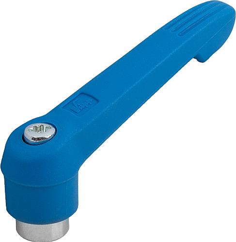 Klemmhebel Gr.1 M04, Kunststoff blau RAL5017, Komp: Stahl blau-passiviert - K1660.10487 - erhältlich bei ♡ HUG Technik ✓