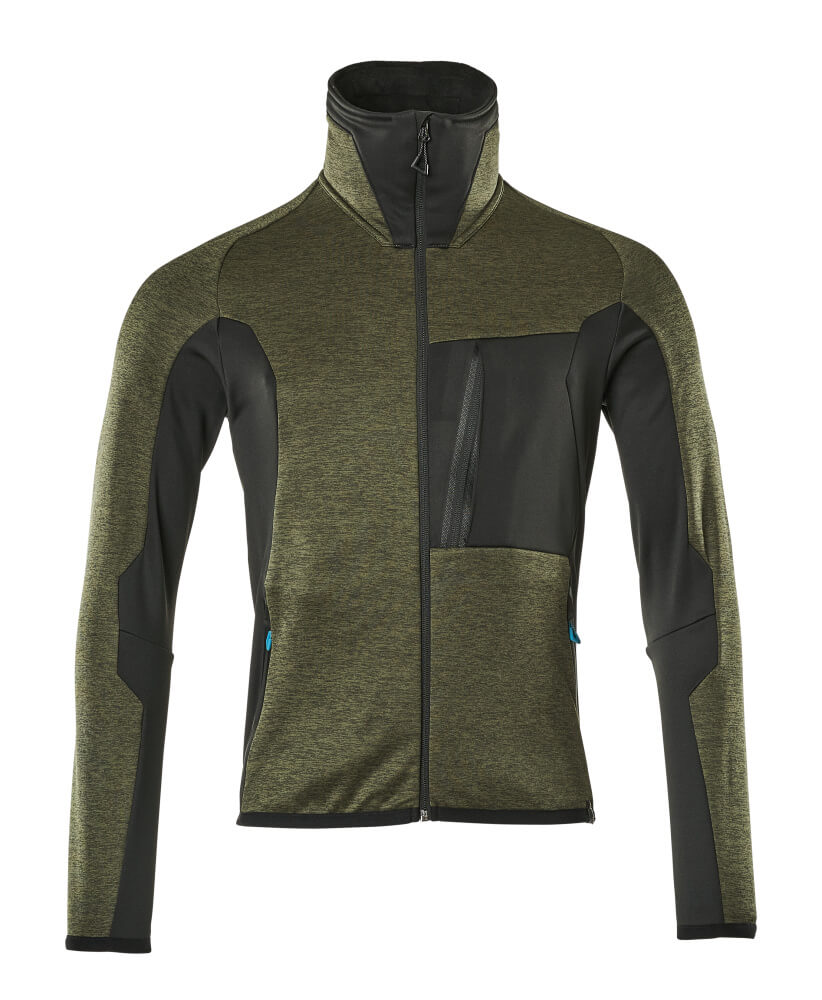 MASCOT® ADVANCED Fleecepullover mit Reißverschluss  Gr. 2XL, moosgrün/schwarz - direkt von HUG Technik ✓