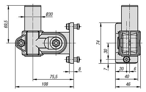 Monitorhalterung Profilkonsole, Thermoplast, Komp:Aluminium - K1510.3004 - bei HUG Technik ✭