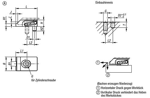 Flachspanner Fest 15x3, D1=4, L1=12, Form: A Schmal, Stahl - K1168.104 - bei HUG Technik ♡