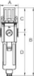 Filterregler »GA-mini« 5 µm, BG 200, G1/4, 1,5 - 9 bar, Ablass HA - erhältlich bei ✭ HUG Technik ✓