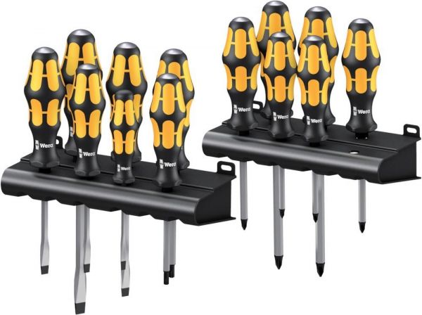 Wera® Big Pack 900 Schraubendrehersatz Kraftform Schraubmeißel + Rack, 13-teilig - direkt bei HUG Technik ✓