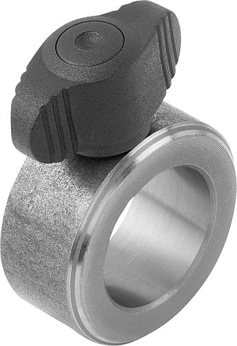 Stellring mit Flügelgriff Stahl, Komp:Thermoplast 10X20, B=10 - K0407.101001 - bei HUG Technik ☆