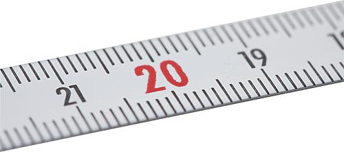 Maßband selbstklebend 2000X10, H=0,5, T=1 mm, horizontal, Stahl weiss lackiert, Form:A Nullpunkt links - K1301.00021010X2000 - bei HUG Technik ✓