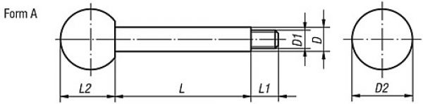 Griffstange D=10, Form: A Edelstahl, Komp: Duroplast, L=100 - K0179.1210X100 - direkt bei HUG Technik ✓