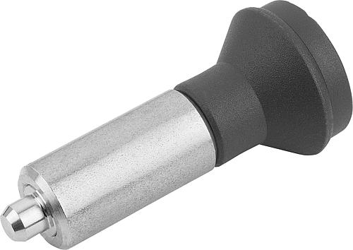 Arretierbolzen Gr.1, Form: L Edelstahl, gehärtet, Komp: Thermoplast, D1=12, D=5 - K0347.01105 - erhältlich bei ✭ HUG Technik ✓