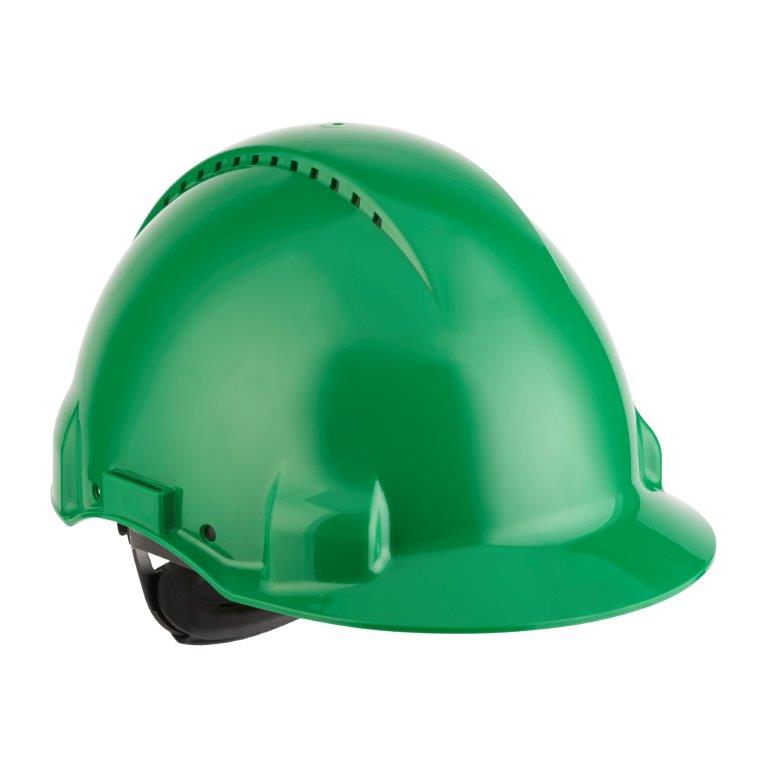 3M™ G3000 Schutzhelm Uvicator, G30NUG grün belüftet, mit Schweissband - bei HUG Technik ♡