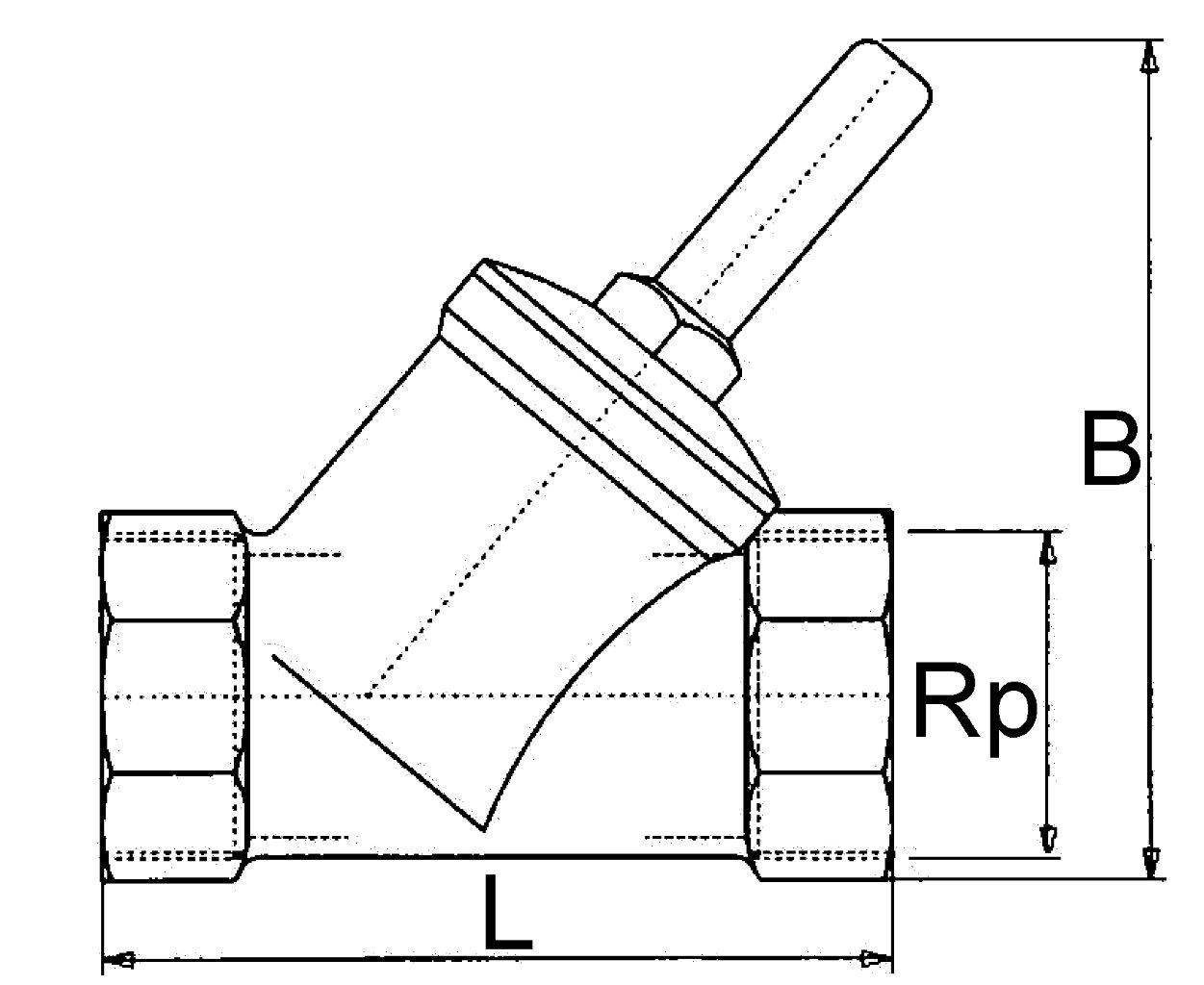 Rückschlagventil, Schrägsitzausführung, Rp 1 1/2, 0,5 bar, Messing - direkt bei HUG Technik ✓