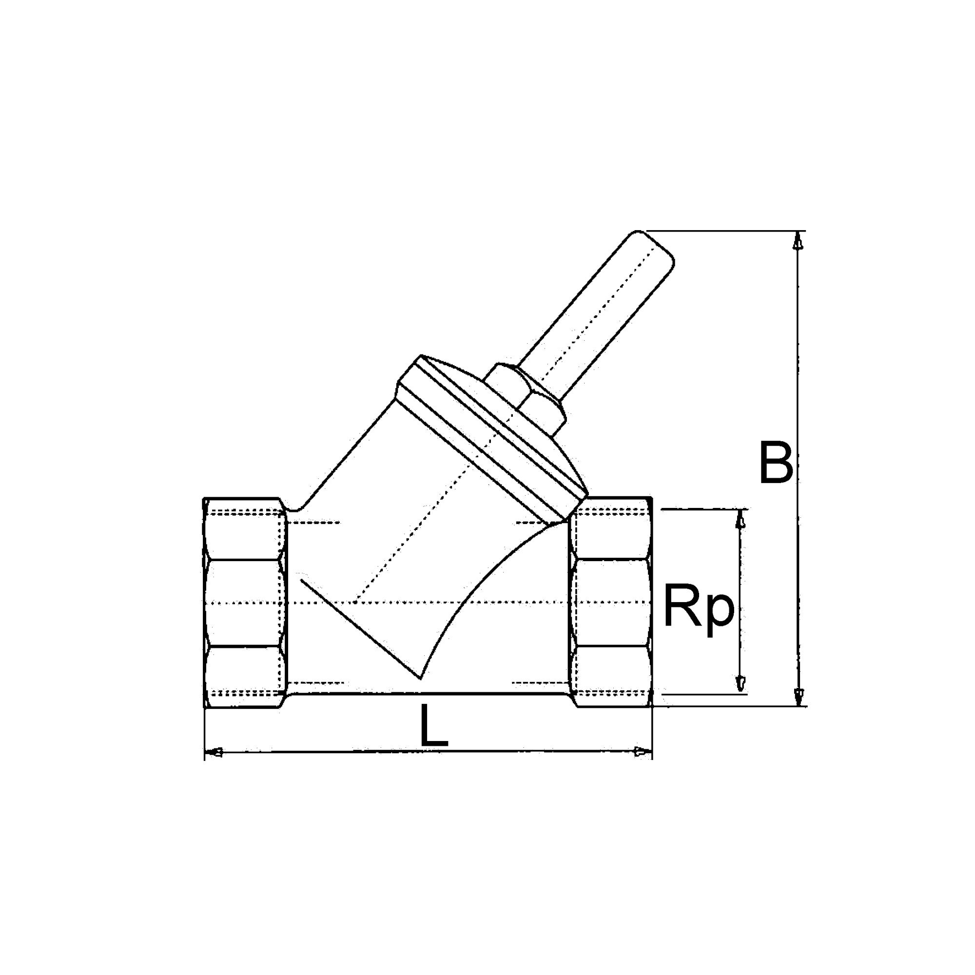 Rückschlagventil, Schrägsitzausführung, Messing, Rp 1 1/2, 0,5 bar - gibt’s bei HUG Technik ✓