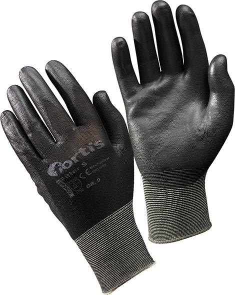 FORTIS Handschuh Fitter S, PU/Polyamid, schwarz - erhältlich bei ♡ HUG Technik ✓
