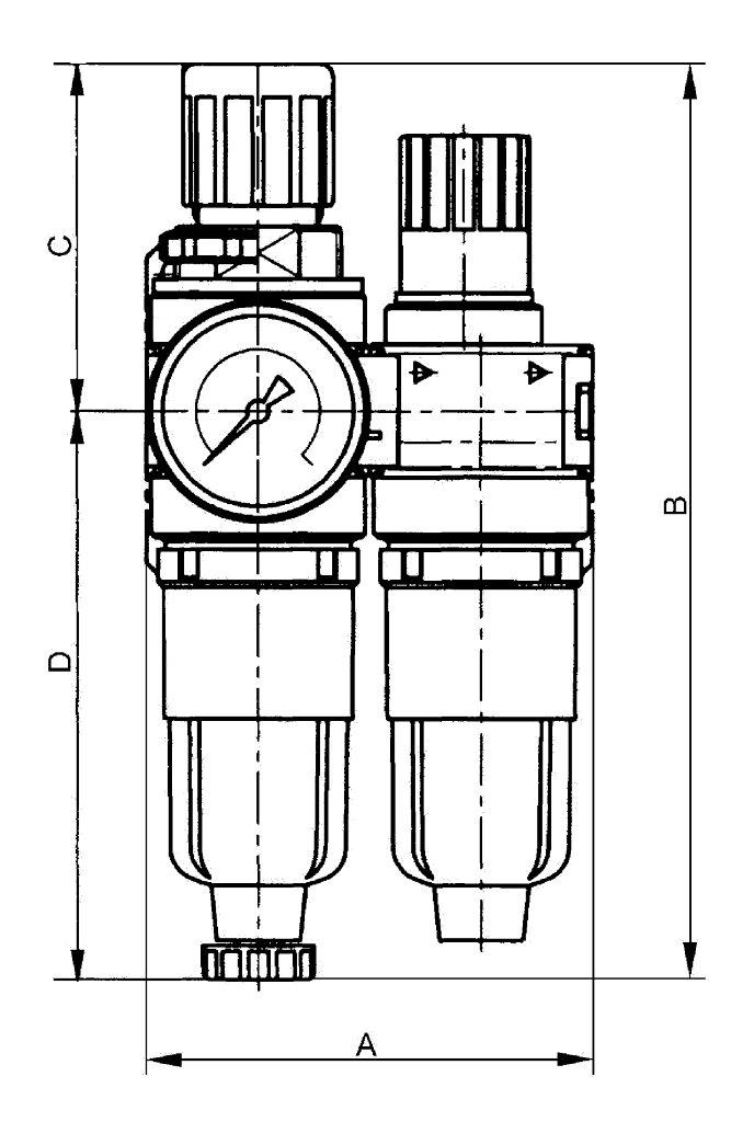 Wartungseinheit 2-tlg. »multifix-mini«, mit Metallbehälter, G 1/4 - direkt von HUG Technik ✓