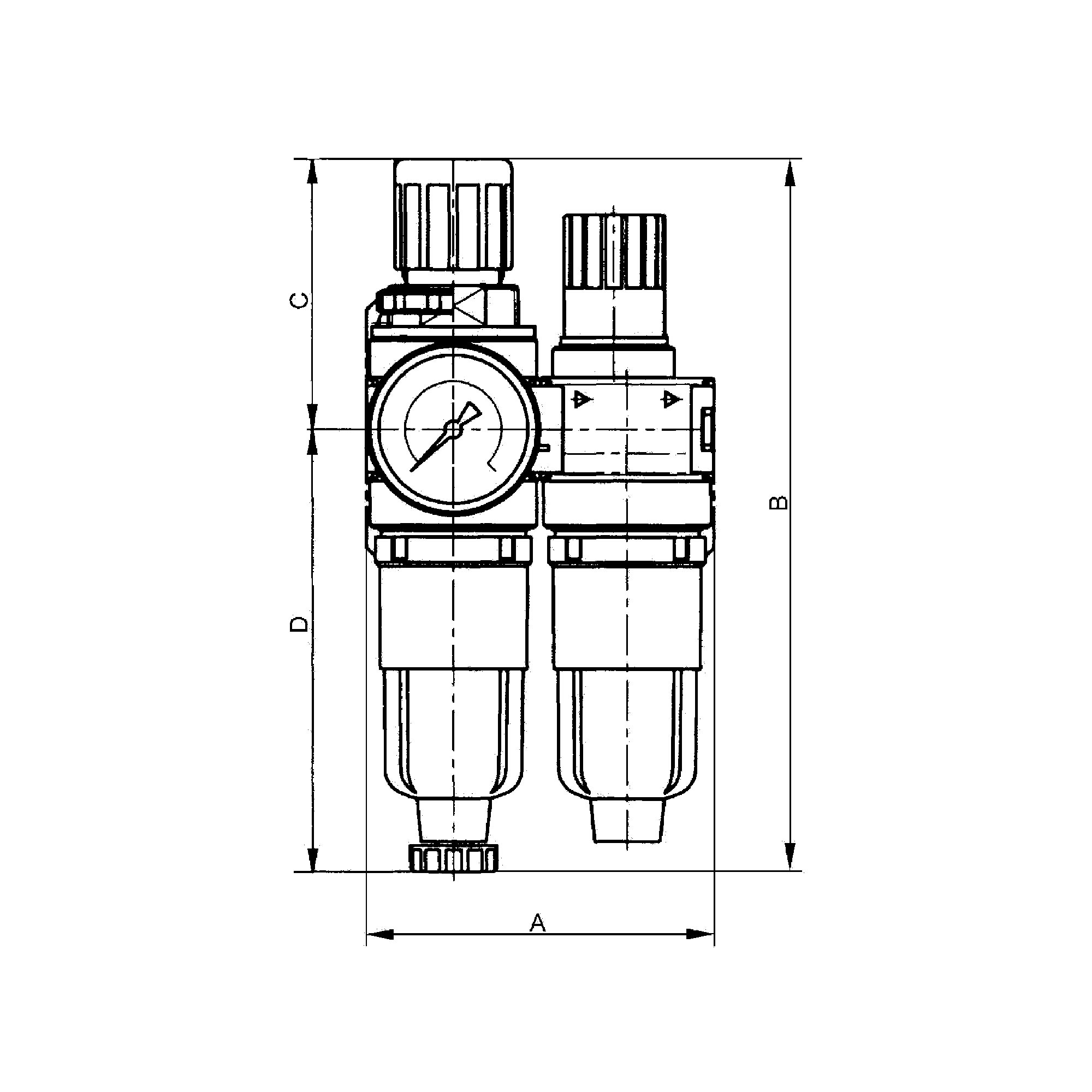 Wartungseinheit 2-tlg. »multifix-mini«, mit Metallbehälter, G 1/4 - bei HUG Technik ☆
