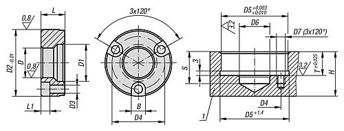 Aufnahmebuchse, D=13, L=11,56, Form:B, Edelstahl - K1477.13 - bekommst Du bei ★ HUG Technik ✓