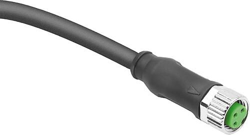 Produktbild Steckverbinder mit Schraubanschluss, Form:A Buchse gerade 3-polig, P=2000, N=3X0,25 mm², Kunststoff schwarz - K1874.010X2000