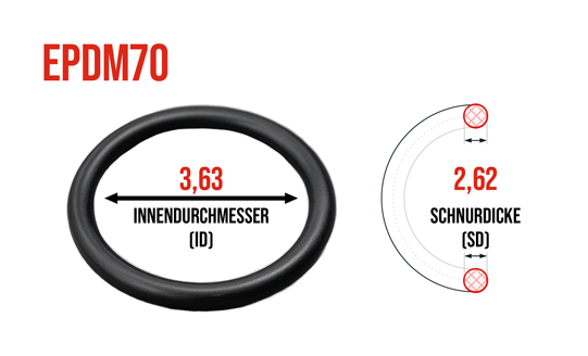 Präzisions O-Ring 3,63 x 2,62 mm EPDM70 - bei HUG Technik ✓