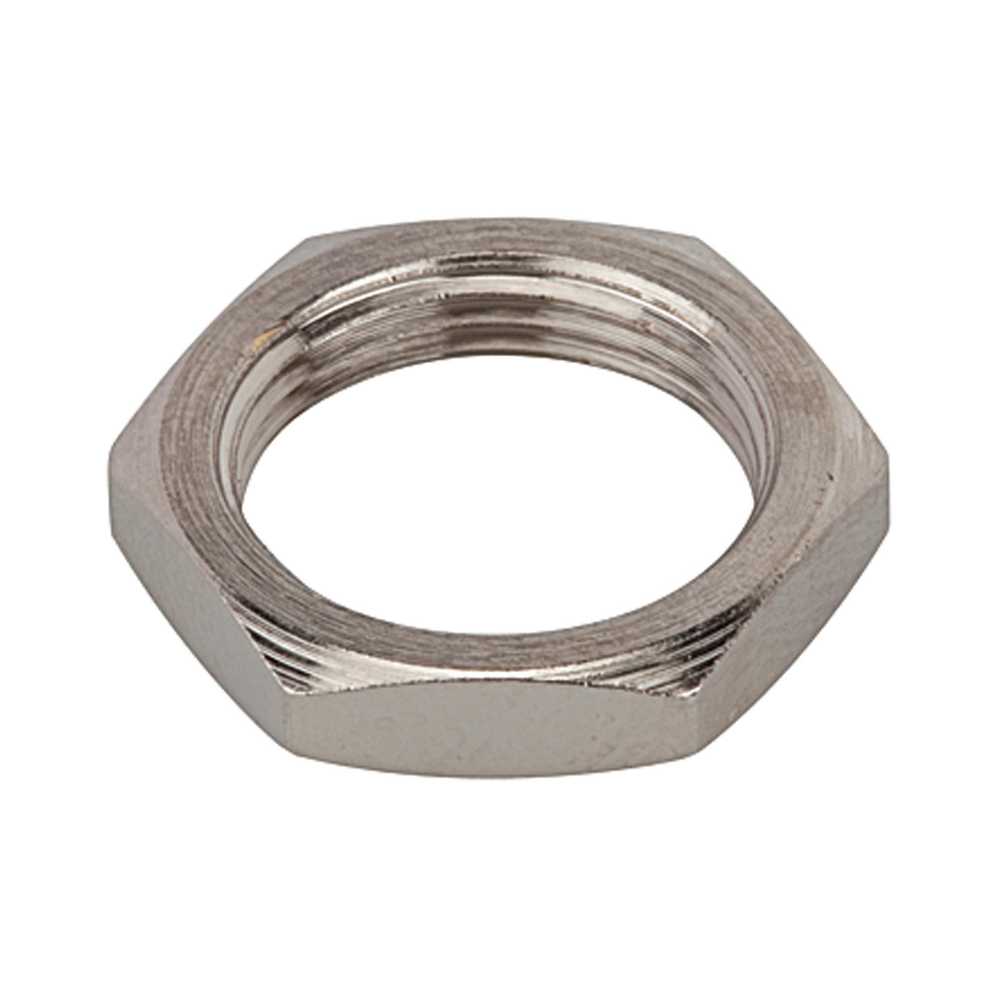 Sechskant-Gegenmutter, M12x0,75, Messing vernickelt - bei HUG Technik ✓