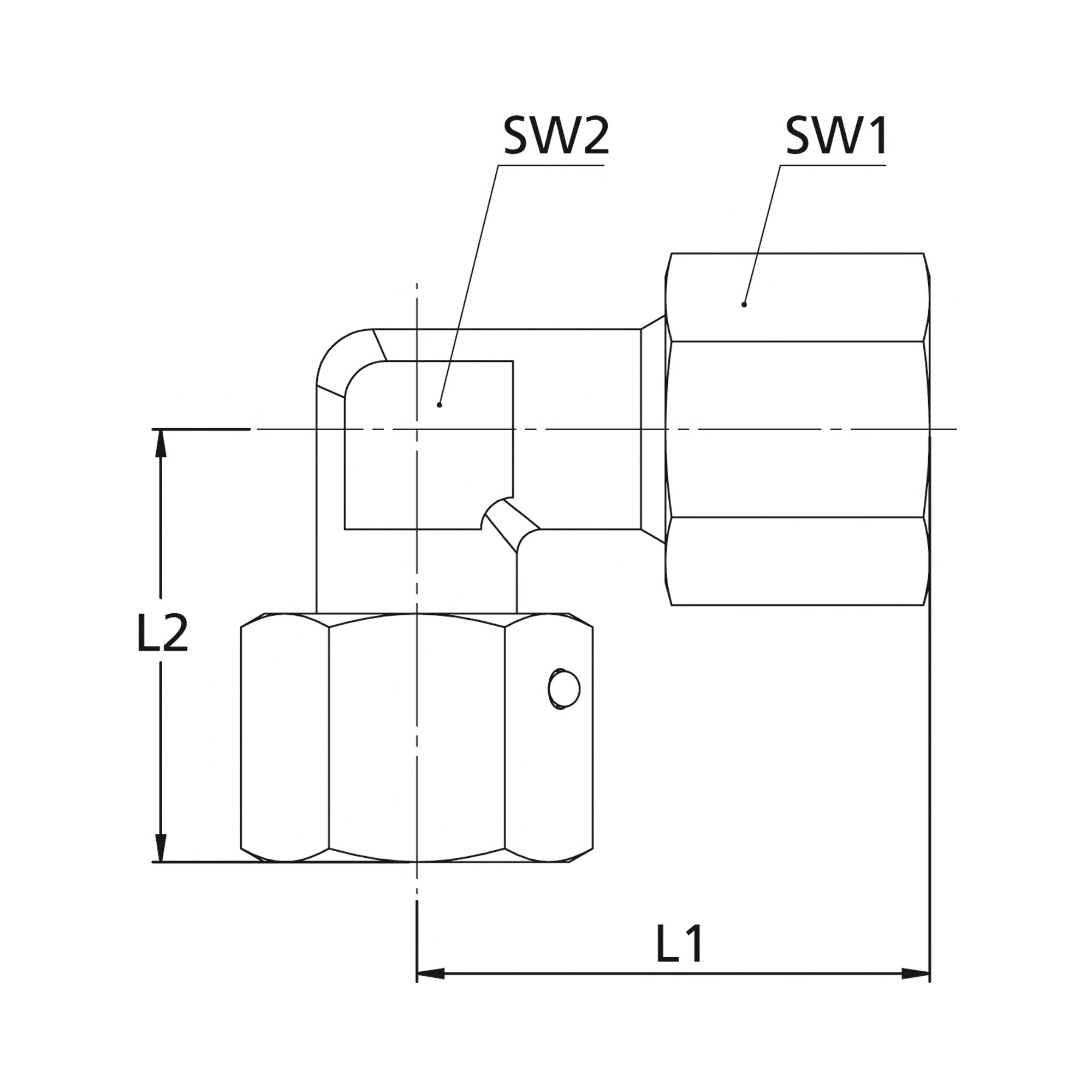 Einstellbare Winkel-Verschraubung, Rohr-Außen-Ø 16, Stahl verzinkt - bei HUG Technik ☆