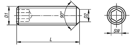 Gewindestift M04x5 Stahl - K0707.04X5 - erhältlich bei ♡ HUG Technik ✓