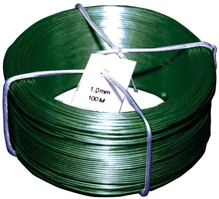 Drahtlitze / Drahtspinne 1,4/0,9 mm, PVC beschichtet, grün Ring mit 50m - bei HUG Technik ✭