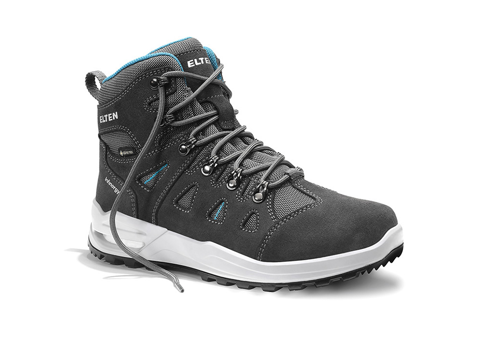 ELTEN® Berufsstiefel ENYA XXF GTX grey-turquoise Mid ESD O2 WR CI