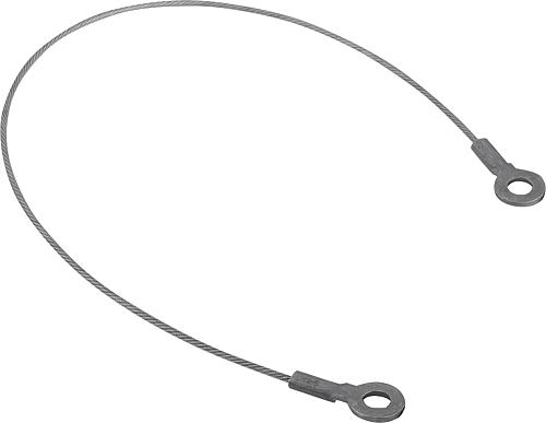 Halteseil Form:B mit Quetschkabelschuh L=300, Edelstahl, Komp:Aluminium - K0367.1300 - bei HUG Technik ✭