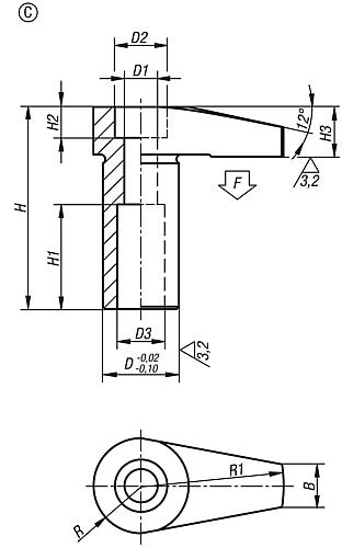 Spannhaken D=16 H=42,5, Form: C Vergütungsstahl - K0012.406 - bei HUG Technik ☆ Spannhaken D=16 H=42,5, Form: C Vergütungsstahl - K0012.406 - bei HUG Technik ☆
