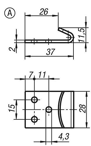 Gegenhaken, Form: A Edelstahl - K0045.9143372 - gibt’s bei HUG Technik ✓