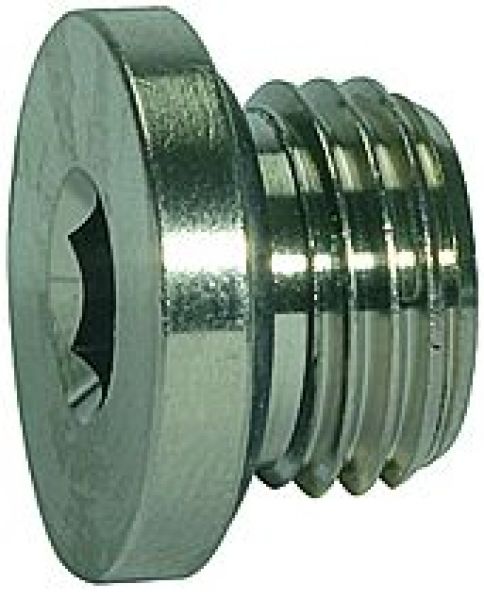 Verschlussstopfen, O-Ring »value line«, G 1/2, Messing vernickelt - bei HUG Technik ✭