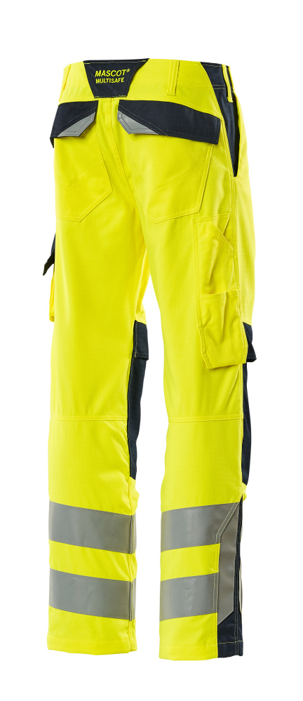 MASCOT® MULTISAFE Hose mit Knietaschen »Arbon« Gr. 76/C46, hi-vis gelb/schwarzblau - direkt bei HUG Technik ✓