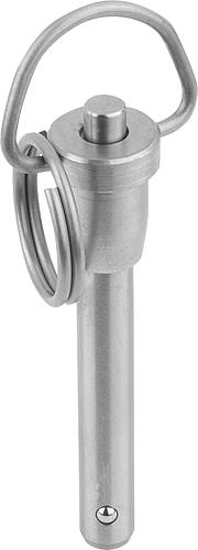 Kugelsperrbolzen mit Ringklammer Edelstahl, selbstsichernd, D1=10, L=100 - K0746.01710100 - bei HUG Technik ✭