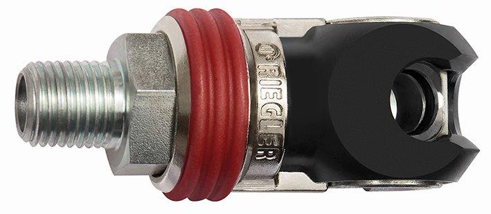 Schwenk-Sicherheitskupplung NW 7,2, EURO 7,2, Stahl, NPT 1/4 AG - bei HUG Technik ♡