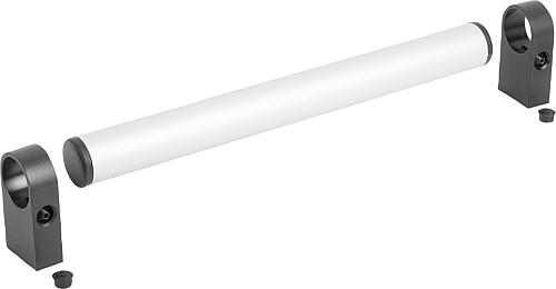 Rohrgriff, Form: B, natur eloxiert, Komp: schwarz eloxiert - K1018.2503012 - bei HUG Technik ✭