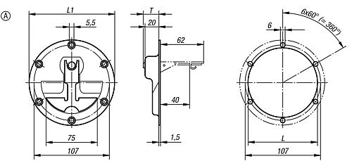 Schalengriff klappbar, Form: A Edelstahl - K0243.1120000 - bei HUG Technik ✭