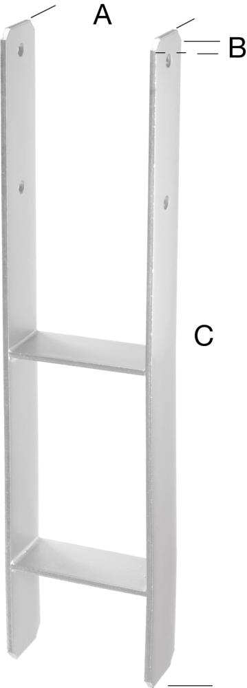 H-Pfostenträger zum Einbetonieren 101 Stärke 5,0mm Stahl, feuerverzinkt - bei HUG Technik ♡ H-Pfostenträger zum Einbetonieren 101 Stärke 5,0mm Stahl, feuerverzinkt - bei HUG Technik ♡