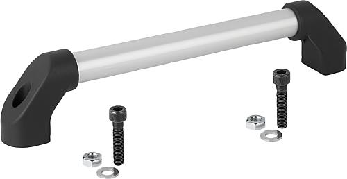 Rohrgriff, Form: A Aluminium, natur, Komp: Kunststoff, A=250, D=M10x45 - K0222.2501 - gibt’s bei ☆ HUG Technik ✓