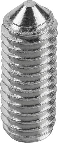 Gewindestift, Innensechskant mit Spitze DIN EN ISO4027 M03X10, Edelstahl blank - K0797.103X10 - direkt bei HUG Technik ✓