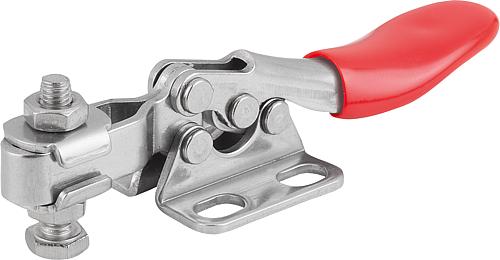Schnellspanner Standard L=79, Form: A Edelstahl, Fuß waagrecht, Komp: Kunststoff, Komp: rot, F2=500 - K1240.110500 - bei HUG Technik ✓
