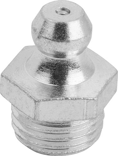 Kegelschmiernippel gerade, M06X1, Form:A, Stahl, Sechskant - K1132.1106100 - bei HUG Technik ✓