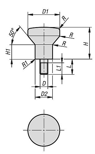 Pilzknopf Hygienic Usit® M04X8 D1=20 Edelstahl 1.4404, poliert, hoher Bund - K1309.2004X8 - direkt bei HUG Technik ✓