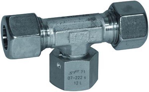 T-Verschraubung einstellbar, Dichtkegel, M12x1,5 IG, Rohr-Außen-ø 6 mm, Edelstahl - bei HUG Technik ✓