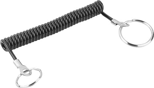 Sicherungs-Spiralkabel mit Schlüsselring L=100 Polyurethan, Komp:Edelstahl - K0367.20100 - bekommst Du bei HUG Technik ♡